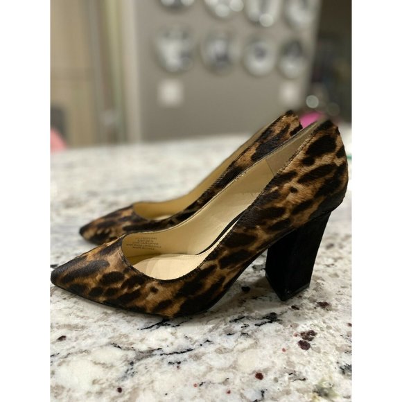 Vince Camuto Candera Leopard Block Heel Pumps 6 - Picture 7 of 10